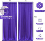 Wish Care Purple Backdrop Curtains - 6 Panels, Wrinkle-Free, Polyester, Photography Drapes for Baby Shower, Birthday Party, Wedding, Prom, Photo Booth - 24 X 10FT (Purple) - Image 2