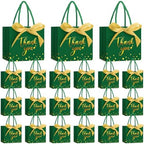 Jetec 45 Pcs Mini Thank You Gift Bag with Handle, Dark Green/gold by Jetec