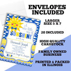 Custom Baby Shower Invites Boy Sunshine Baby Shower Invitation 20 5x7 Custom Personalized A Little Ray of Sunshine Shower Invites With Envelopes - Unique Sunshine Theme - Image 6