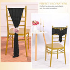 60 PCS Black Cheesecloth Chair Sashes, 16 x 70 inch Cheesecloth Sashes Rustic Chair Decorative Bows Designed ChairCover for Wedding Banquet Party Aisle Home Kitchen Decoration - Image 6