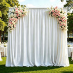 Gallety White Backdrop Curtain for Wedding, Polyester Photography Backdrops Curtains - 20FT x 10FT Fabric Backdrop with Rod Pockets for Celebration,Birthday, Home Parites,Graduation Decorations - Image 4