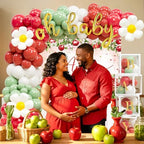 Costova Apple Baby Shower Decorations, Apple Of Our Eye Party Supplies with Balloon Boxes Red White & Green Balloons Apple Pattern Backdrop - Image 6