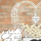 Wedding Guest Book Alternative, Drop Top Frame with Hearts, Rustic Wedding - Image 2