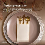 Disposable Linen-Feel Dinner Napkins With Flatware Pocket, Gay, 50-Pack - Image 5