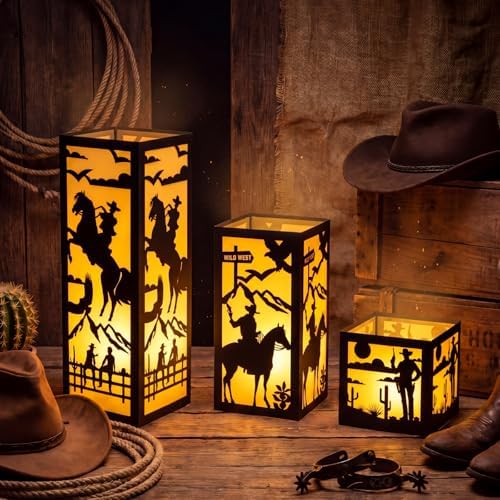 Rossesay 24 Pcs Western Lantern Centerpieces for Table Cowboy Party Decor - Image 3
