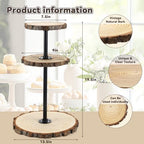 Chunful Rustic 3 Tier Round Natural Wood Cupcake Dessert Stand, Cup Cake Tower Stand Holder, Wooden Cake Display Tiered Centerpiece for Party, Birthday, Wedding, Baby Shower, Holiday Decoration - Image 2