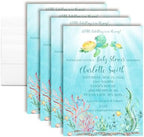 Amanda Creation Custom Baby Shower Invites Watercolor Turtle Baby Shower Invitations 30 Pack 5x7 Personalized Sea Turtle Watercolor Invites With Thirty Envelopes by AmandaCreation