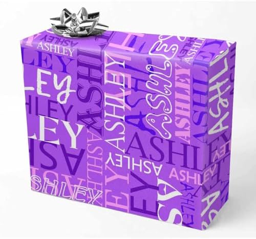 AOFUN Custom Name Text Custom Name Gift Funny Gifts For Friends Custom Name Gift Wrapping Paper Multi Color Birthday Wrapping Paper For Men 5 Rolls 58"" x 23"", Style 20 by Unknown