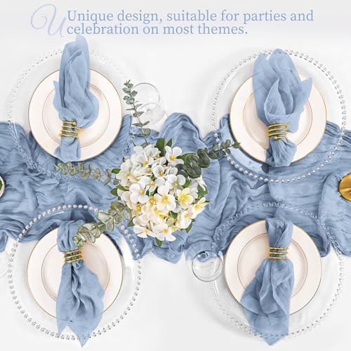 100 Pack Dusty Blue Cloth Napkins 20x20Inch Cheesecloth Napkins - Image 7