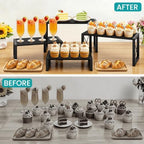 ELITEROO Wooden Risers Display Stands, 4 Tier Cupcake and Dessert Display Stand, Nesting Riser for Buffet Table for Cup Cake, Food, Collectibles, and Market Vendor Events Retail Shelf Organizer, Black - Image 5