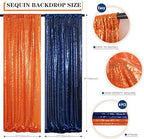 ShinyBeauty Orange Navy Blue Sequin Backdrop 4 Panels 2FTx8FT Glitter Background Sparkle Curtains Wedding Backdrops Birthday Backdrops for Photography Background - Image 6