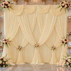 30x10ft Champagne Backdrop Curtain Panels for Parties - Wrinkle Free Polyester Photo Curtain Backdrop Wedding Back Drop Fabric Drapes for Party Decorations Background for Photography - Image 6