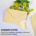 A7 Beige 5x7 Envelopes 250Pcs, 120g Pearl Paper with Gold Stickers - Image 3