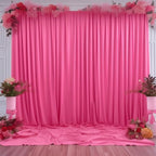 Hot Pink Backdrop Curtain 8 Panels-Wrinkle-Free Polyester Photography Drapes for Wedding Party Photo Background Decorations- 32 X10FT (Hot Pink) - Image 7