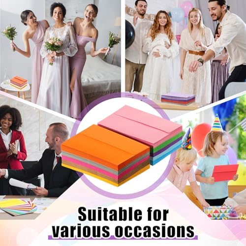 SATINIOR 300 Pieces Invitation Envelopes V Flap,A7,Multicolor - Image 6