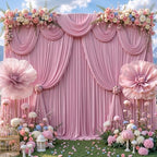30x8ft Dusty Pink Photo Backdrop Curtains for Baby Shower Wrinkle Free Polyester Photoshoot Curtains Drapes Backdrop for Girls Birthday Party Wedding Graduation Photography Background 6 Panels 5x8FT - Image 4