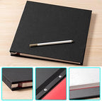 Large Photo Album Self Adhesive 4x6 8x10 10x12 13"x12.8" Magnetic Scrapbook Album 12.6"x11" Inch 40 Pages Linen Cover DIY Photo Album with A Metallic Pen and DIY Stickers(Black) - Image 6