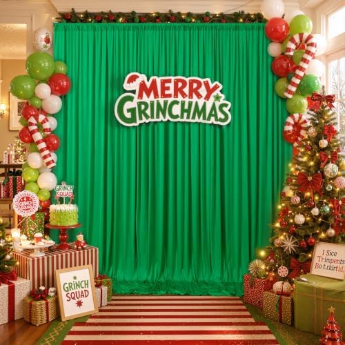 20ft x 12ft Green Backdrop Curtains for Parties, Wrinkle Free 4 Panels Photo Backdrop Drapes Back Drop Cloth for Wedding Birthday Photography Background Decor - Image 7