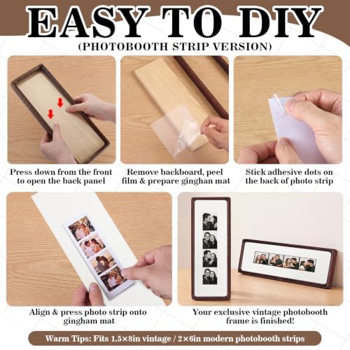 Lineshading 2 Pcs Walnut Wood Photo Strip Frames 12×4 Inch Frame, White - Image 3