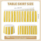Sanwarm Table Skirt, 29" x 108", for Rectangular & Round Desk Boho Striped - Image 2