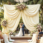 30ft x 10ft Beige Backdrop Curtains for Parties, 6 Panels 5ft x 10ft Wrinkle-Free Polyester Photo Backdrop Drapes for Wedding Birthday Baby Shower Graduation Photography Background - Image 4