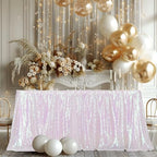 Poise3EHome Iridescent White Sequin Tablecloth 60×120 Inch Rectangle Sparkly Fabric Table Cloth for Birthday Wedding Party Holiday Baby Shower Christmas Decoration - Image 4