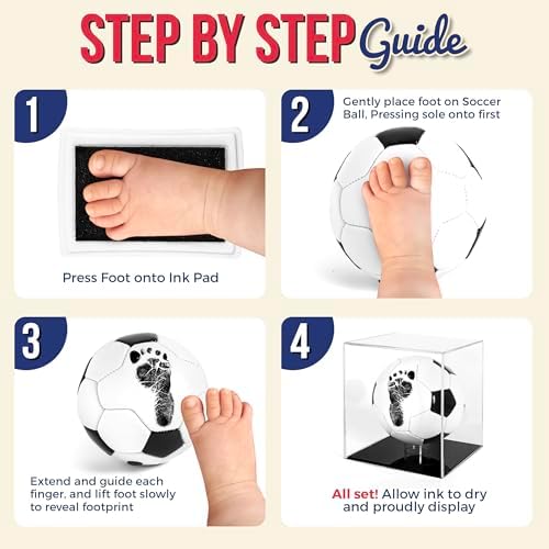 Circa Print Baby Soccer Ball Handprint Kit, Ink Pad for Hand and Footprints - Unique Keepsake for Dads, Shower Present for Moms, Newborn Gift - Image 4