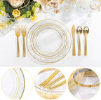 Ciaell 350 Piece Gold Plastic Plates for Weddings Parties - Image 3
