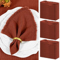 Showgeous 60 Pack Terracotta Cloth Napkins with Fringe, 16x16 inch by Showgeous