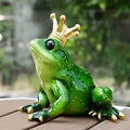 Crown Frog Prince Figurine Princess and Frog Party Decorations Cake Topper by Juliahestia