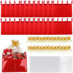 Ferrochef 24 Pack Gift Basket Set, Red Felt Storage Bin with Handle, Ribbon by Ferrochef