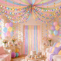 Paper Chain Garland, Crepe Paper Streamers Pastel Balloon Star Garland by Unknown