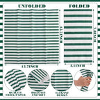 100 Pack Striped Linen-feel Napkins Bulk Striped, Green - Image 2