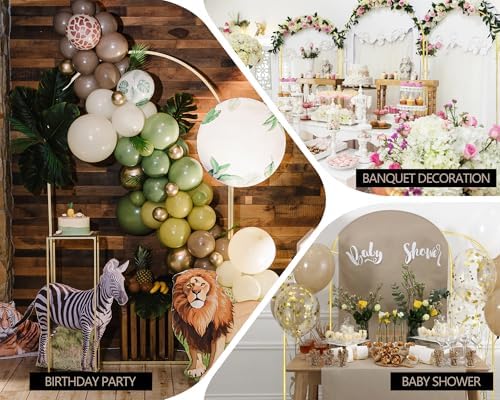 COLRASN Wedding Arch Backdrop Stand Set of 2 Gold Metal Balloon Arch Stand 7.2FT & 6.6FT Backdrop Frame for Birthday Party Wedding Ceremony Graduation Bridal Baby Shower Event Decor - Image 6