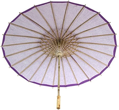 Koyal Wholesale 32" Royal Purple Paper Parasol Umbrella 4 Pack, Large Paper Umbrella Bulk, Paper Parasol Wedding Umbrellas, Royal Purple Parasol Umbrella Bridal Party Decor Photo Props, Sun Parasols - Image 6