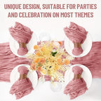 Cupuamon 50 Pack Cheesecloth Napkins 20x20 Inch Dinner Table Napkins Boho Washable Rustic Gauze Napkins Bulk for Wedding Bridal Baby Shower Party Decor (Dusty Pink) - Image 7