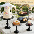 10 Pcs Black Cake Stand Set Metal Cupcake Stands, Multiple Styles Dessert Display Tower for Candy Fruit, Cake Serving Trays for Birthday, Wedding, Anniversary, Baby Shower, Engagement Party - Image 2