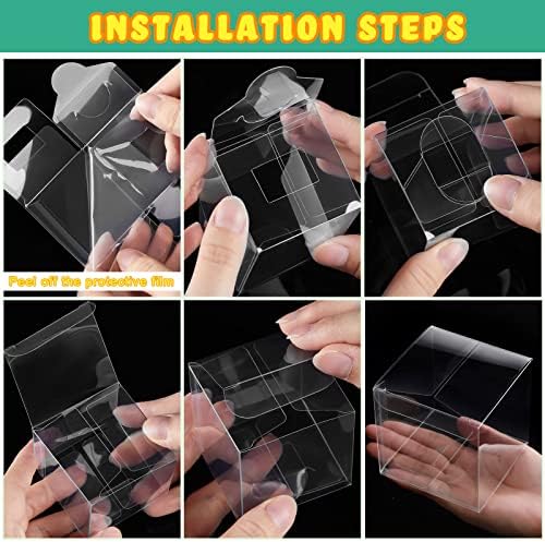 Eaasty 200 Pcs 3 x 3 x 3 Inch Clear Favor Boxes Plastic Treat Gift Boxes - Image 4
