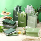 Kolldenn 50 Sets Sage Green Wedding Welcome Bags for Guests with Handles - Image 4