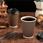 LITOPAK 80 Pack 12 oz Disposabel Paper Cups, Coffee Cups with Lid, Stirrers - Image 5