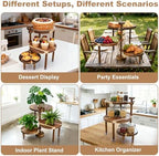 Cupcake Stand, Acacia Wood Cake Stand, Cupcake Display Stand, Wedding Cake Stands, 360° Rotatable Cupcake Stands for Party, 3 Tier Cupcake Stand, Cup Cake Tower Stand for Birthday Anniversary Party Decoration - Image 7