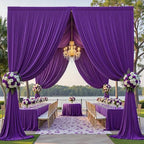 10ft×15ft Deep Purple Backdrop Curtain for Wedding Parties - Image 4