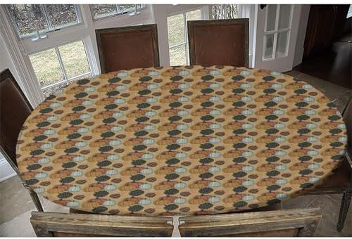 Halloween Please! Pumpkins Fabric Print Oval Table Cloth Waterproof & Stain Resistant Elastic for Dining/Party/Buffet/Wedding Fits for 54" x 76" Oval Table - Image 6