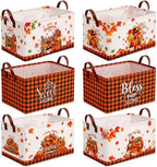 CHENGU 6 Pack Fall Storage Bins Thanksgiving Turkey Pumpkin Baskets Gift by CHENGU