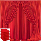 30x10ft Red Backdrop Curtain for Wedding Parties Wrinkle Free Fabric Red Drapes Backdrop Decoration for Baby Shower Birthday Photography Decoration 6 Panels, 5ft x 10ft by Gogoparti