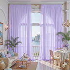 10ft×10ft Wrinkle Free Lavender Purple Backdrop Curtain Drapes, 2 Panels 5ftx10ft Sheer Tulle Chiffon Backdrop Panels Curtains for Wedding Baby Shower Birthday Party Stage Photo Home Decorations - Image 4