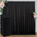 60 ft x 10 ft Wrinkle Free Black Backdrop Curtain for Parties, 12 Panels 10ft Polyester Black Photo Backdrop Drapes for Graduation Birthday Wedding Party Stage Curtains by Outpain