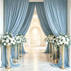 Dusty Blue Backdrop Curtains for Wedding,Wrinkle Free Polyester Photography Backdrop Drapes 8x10FT Photo Backdrop for Baby Shower Birthday Parties Stage Photoshoot Background Decorations Panels - Image 6