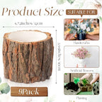 9 Pcs Wooden Vase for Centerpieces Wedding Flower, 4.7 Inch - Image 2