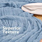 20 Pack Dusty Blue Table Runner 17 x 108inch Cheesecloth Table Runner Rustic Boho Gauze Sheer Fabric Cheese Cloth Table Runners for Wedding Party Bridal Baby Shower Birthday Spring Table Decor - Image 2